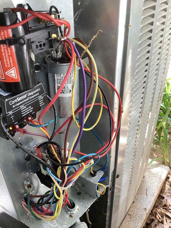 Completed warranty replacement of defective circuit board on HVAC system. Accessed unit's electrical compartment, disconnected existing control board with CoreSense Diagnostics module and associated wiring harness, and installed new replacement circuit board. Verified all wire connections were properly secured to corresponding terminals, restored power to unit, and confirmed system operation. Unit tested and returned to normal service.