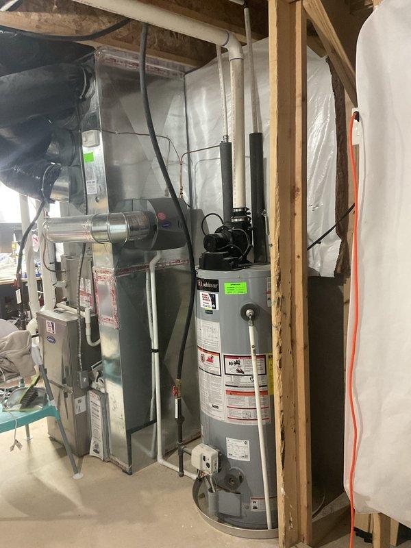 Responded to a 9-year-old Lochinvar power-vent water heater displaying a 3-blink pressure switch open fault code on the Honeywell control. Diagnosed intermittent pressure switch operation where the blower would start, pressure switch would click closed, then the blower would shut down prematurely before entering lockout mode after multiple retry attempts. Inspected the venting system, pressure switch tubing, and blower assembly for blockages, condensate buildup, or mechanical failures that would prevent proper pressure switch proving sequence completion.