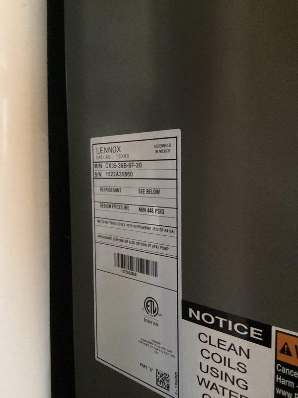 # ASTU-AC Super Tune-Up Completed

Performed comprehensive annual maintenance on a 4-year-old Lennox CX35-36B-6F-20 air conditioning system. Inspected evaporator coil assembly, condensate drain pan, and refrigerant lines; documented system conditions including moisture accumulation in drain pan and minor rust staining on pan edges. Verified all manufacturer specifications, cleaned accessible components, and confirmed proper operation of the cooling system.