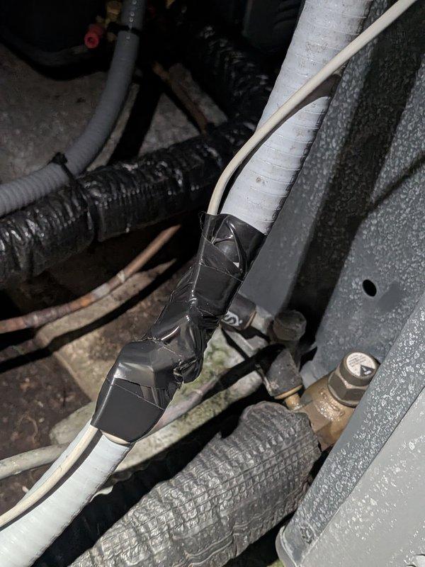 Responded to emergency service call for no cooling condition with outdoor condenser unit not operating. Upon inspection, diagnosed failed condensate safety switch preventing compressor operation due to blocked drain line. Cleared obstruction from condensate drain system, verified proper drainage, tested float switch operation, and confirmed outdoor unit resumed normal operation with system cooling effectively.