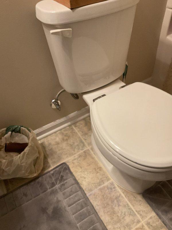 Responded to customer request for basement toilet replacement due to leak occurring with each flush. Removed existing toilet, inspected flange and wax ring for damage, and confirmed proper drainage function. Installed new white porcelain toilet with chrome flush lever and supply line, ensuring proper seal and connection to existing water supply. Tested multiple flush cycles to verify leak resolution and proper operation. Left work area clean with all fixtures functioning correctly.