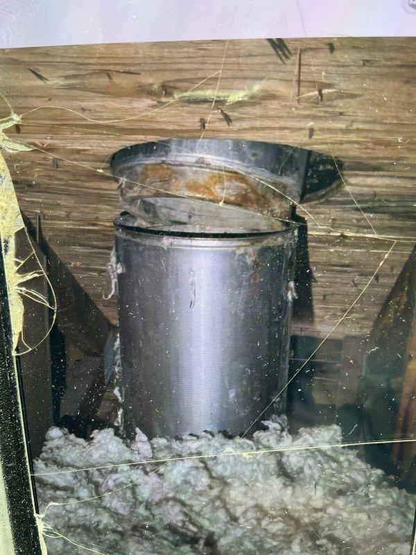 Completed annual cooling maintenance on 11-year-old ICP system. Performed standard tune-up procedures including inspection of all components, cleaning, and system testing. Per customer request, inspected stacked vent pipe on roof. Found vent penetration showing signs of age with rust discoloration and weathering on metal flue collar and cap. Vent flashing and roof penetration seal appear intact with no immediate concerns. Documented condition with photos from interior attic space and exterior rooftop for customer records. System operating within normal parameters.
