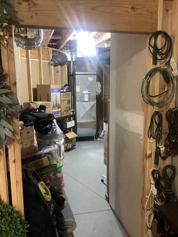 Conducted on-site evaluation for whole house water softener and reverse osmosis system installation in a 14-year-old residential property. Assessed basement utility area with existing HVAC equipment to determine optimal placement for water conditioning equipment, plumbing access points, and electrical requirements. Documented current plumbing configuration and available installation space to provide accurate estimate for complete system integration.