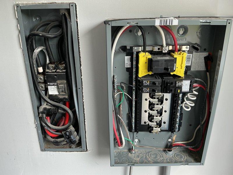 Conducted electrical estimate for outdoor kitchen installation at residential property. Evaluated existing electrical service panels and determined power requirements for outdoor cooking equipment, including assessment of available circuit capacity and necessary conduit routing from main distribution panel to proposed kitchen area on exterior side yard. Documented current electrical infrastructure including main service entrance, meter disconnect, and branch circuit configuration to develop comprehensive installation proposal.