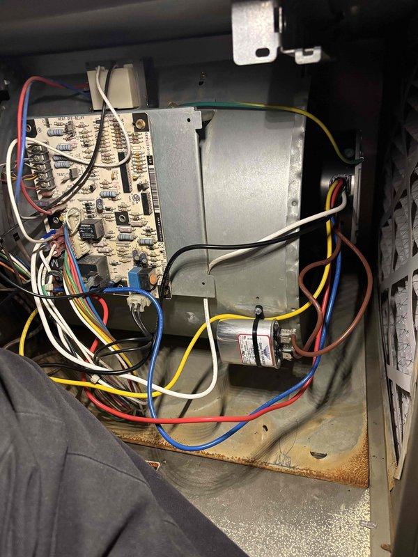 Returned to property to complete previously quoted HVAC repair involving ECM blower motor replacement. Disconnected power to unit and removed existing failed motor from air handler assembly. Disconnected all wiring harnesses from motor including multi-speed connections to control board. Removed motor mounting hardware and extracted old motor from blower housing. Installed new ECM motor, secured mounting bracket, and reconnected all electrical connections to control board terminals. Verified proper wire routing and secure connections at both motor and board. Restored power and tested system operation across all speed settings. Confirmed proper blower operation and airflow. Unit operating as designed with new motor functioning correctly.