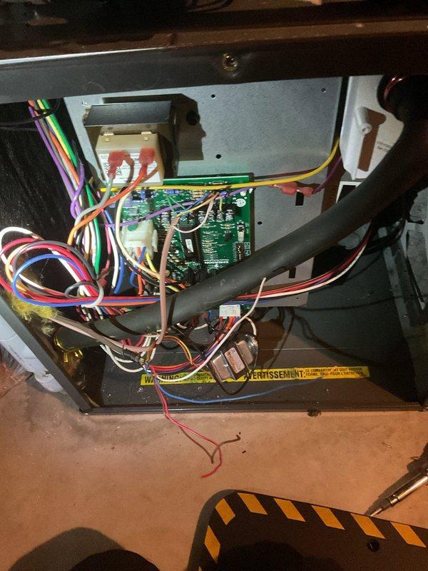 Responded to no-cooling call where thermostat was set to 73°F but reading 75°F with outdoor condenser unit not operating. Upon inspection, diagnosed failed capacitor preventing compressor and condenser fan motor operation. Replaced dual run capacitor, tested system operation, and verified proper cooling cycle with condenser unit running and temperature dropping to setpoint.