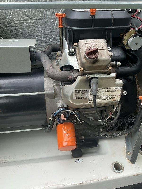 Completed comprehensive tune-up service on 10-year-old Generac residential standby generator unit. Performed routine maintenance including inspection of internal components, engine compartment, fuel system, air filtration assembly, and electrical connections. Verified proper operation of all safety systems, control panel functionality, and exhaust components, with unit returning to normal operating condition upon completion.