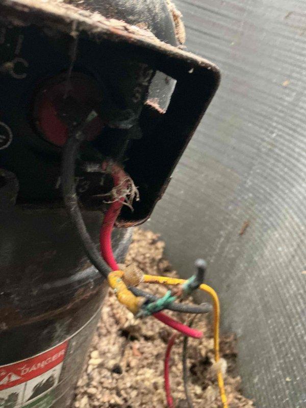Completed annual cooling maintenance on 32-year-old Lennox system. Performed comprehensive tune-up inspection and documented severe corrosion on outdoor unit electrical junction box and wire connections. All electrical terminations showed significant rust deterioration from prolonged moisture exposure, with corroded wire nuts and heavily oxidized housing requiring immediate attention for safe system operation.
