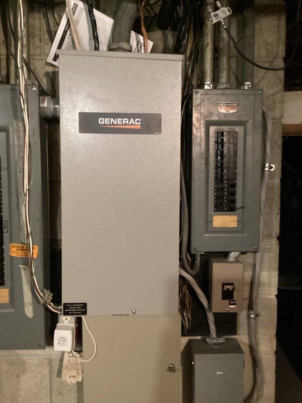 Completed electrical estimate for installation of a dedicated 220-volt outlet on exterior patio to service hot tub at a single-family residence constructed in 1958. Inspected existing electrical infrastructure including main service panel, Generac transfer switch, and available circuit capacity in basement utility area. Assessed routing requirements for new circuit from panel location through structure to exterior patio installation point, accounting for code compliance requirements for outdoor GFCI-protected receptacle and appropriate wire gauge for hot tub load. Documented existing electrical system configuration and photographed panel conditions to support scope of work development for proposed installation.