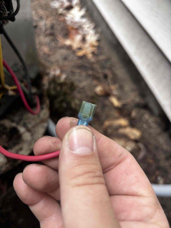 Completed annual cooling maintenance on 16-year-old Nordyne air conditioning system. Identified and replaced failed capacitor with blue spade terminal connections, restoring proper compressor operation. Inspected all electrical connections, tested system performance, and verified unit is operating within manufacturer specifications for the upcoming cooling season.