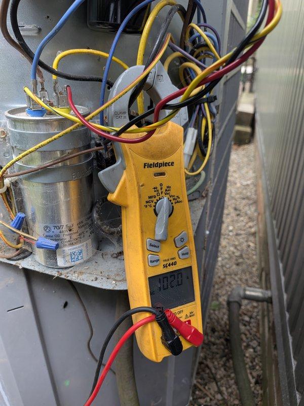 Completed comprehensive ASTU-AC Super Tune-up on two 7-year-old Carrier units. Performed full system diagnostics including electrical testing with calibrated multimeter, verified capacitor performance and readings within manufacturer specifications, and inspected all wire connections and terminals. All components tested normal with proper voltage and capacitance values, system operating efficiently with no issues found.