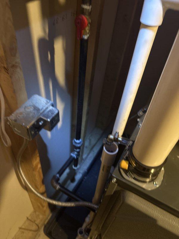 Responded to inspector correction request for 80% furnace replacement installation. Installed proper support for gas line above the drop to the furnace per code requirements. Secured gas piping using appropriate hangers and brackets to eliminate unsupported spans in the gas supply line routing. Work completed and ready for re-inspection.