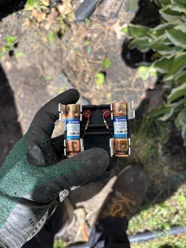 Completed full AC replacement installation as a same-day service call. Replaced failed dual-fuse disconnect assembly showing significant copper oxidation and discoloration, which had compromised electrical connections to the outdoor condensing unit. Installed new air conditioning system with proper electrical connections, verified all safety disconnects, and ensured proper integration with existing furnace and ductwork infrastructure in mechanical room.