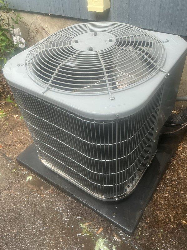 Completed comprehensive AC Super Tune-up on outdoor condensing unit. Upon arrival, confirmed significant dirt and debris accumulation on condenser coils restricting airflow, as reported. Performed thorough cleaning of condenser coils to remove built-up contamination from exterior fins and heat exchange surfaces. Inspected fan assembly, electrical connections, and refrigerant lines. Verified proper system operation following cleaning and tune-up procedures. Unit now operating with restored airflow efficiency.