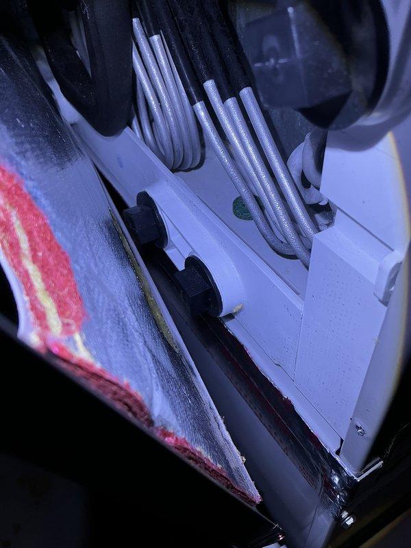 Completed annual cooling maintenance on Bosch system. Inspected evaporator coil assembly and found excessive frost accumulation on refrigerant lines indicating potential airflow restriction or refrigerant charge issue. Documented conditions with photos showing clean evaporator coil fins and heavy frost buildup on suction line and associated tubing. System requires follow-up evaluation to determine root cause of icing condition and restore proper operation.
