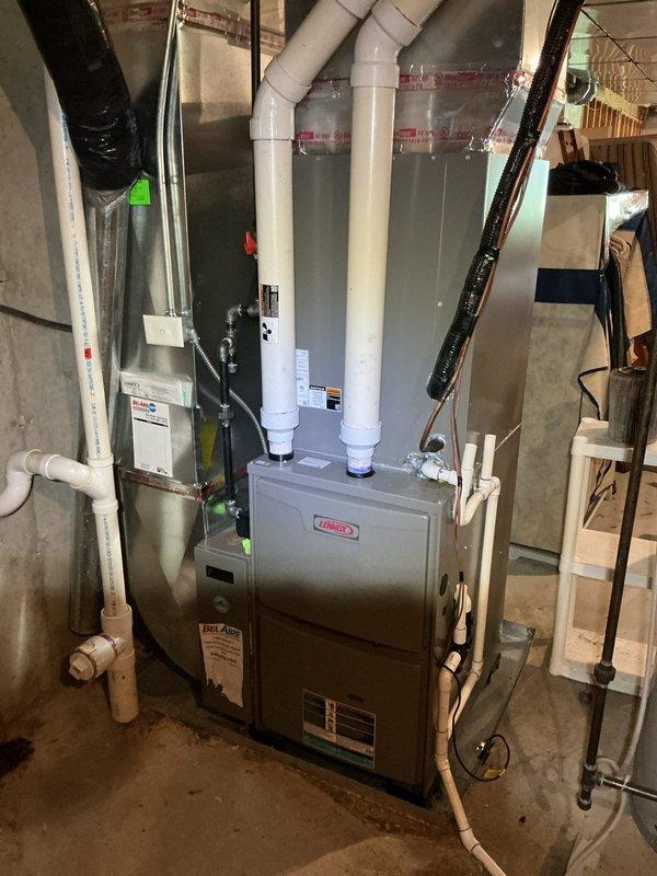 Completed warranty replacement of gas valve on Lennox furnace unit. Removed defective gas valve assembly, installed new OEM replacement part, performed operational testing to verify proper ignition sequence and burner operation, and confirmed system returned to normal heating function.