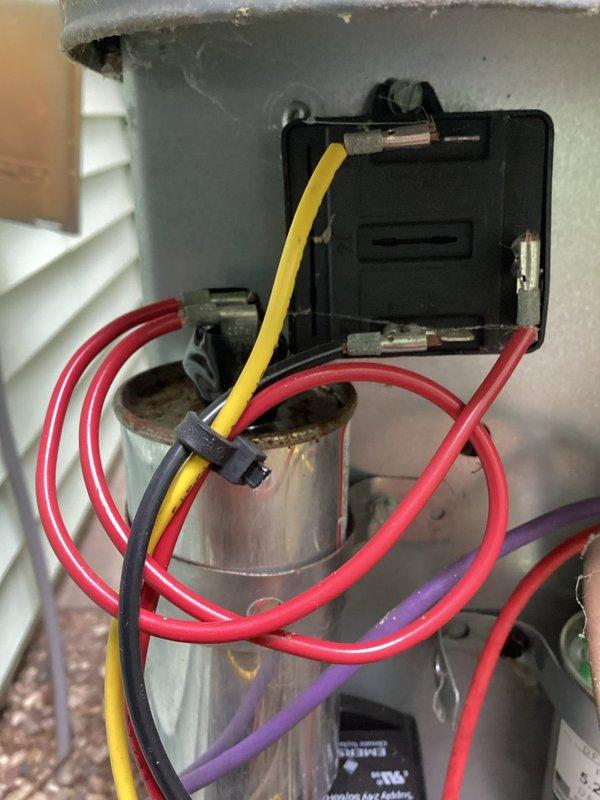 Completed annual cooling maintenance on 11-year-old EnergiAir system. Performed standard tune-up procedures including system inspection, cleaning, and operational testing. Documented existing capacitor showing significant rust and corrosion on exterior housing, though unit remained functional at time of service. Noted weathered electrical components and outdoor-mounted equipment displaying age-appropriate wear. All electrical connections verified secure, system operating within normal parameters upon completion of maintenance visit.