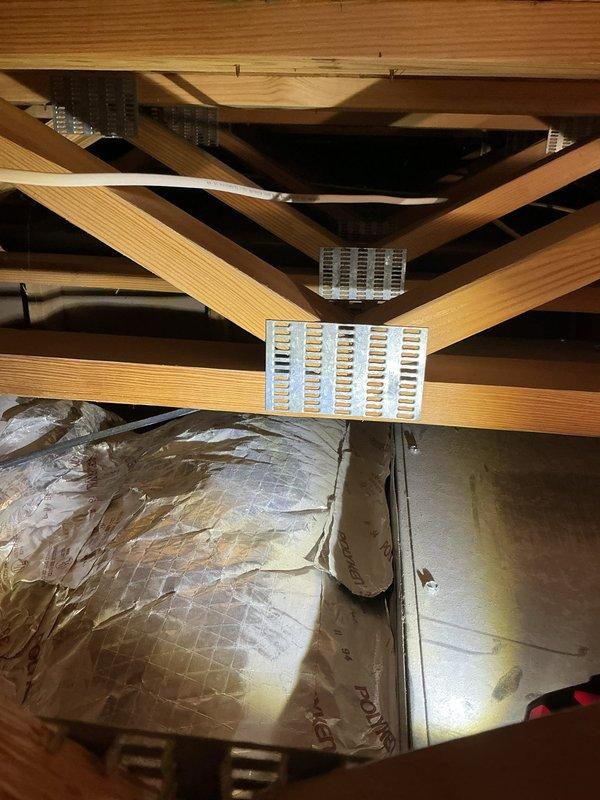 Conducted estimate for non-operational air conditioning system. Inspected interior air return vent and accessed attic space to assess HVAC equipment and ductwork condition. Documented system components, insulation, and structural access points to provide comprehensive repair or replacement recommendations.