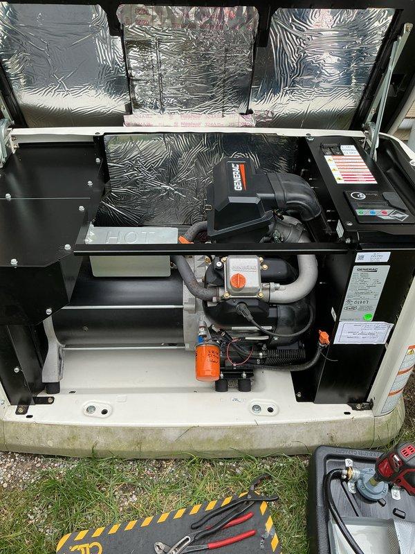 Responded to service call for non-operational generator with blinking red indicator light. Upon arrival, performed diagnostic inspection of 7-year-old unit and accessed internal compartments to identify failure cause. Conducted visual assessment of electrical components, control modules, and mechanical systems. Utilized diagnostic tools including pressure gauges and testing equipment to evaluate system performance and pinpoint malfunction. Inspected wiring connections, capacitor assembly, ductwork insulation, and refrigerant lines for signs of damage or deterioration. Successfully diagnosed issue and completed necessary repairs to restore generator to operational status.
