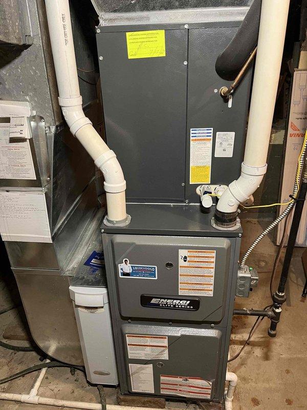 Completed annual cooling system tune-up on 2014 Williamson HVAC system with EnergiAir unit under warranty through June 2029. Performed comprehensive inspection of air handler, furnace, and Aprilaire humidifier, verified all connections, condensate drainage, PVC venting, and ductwork integrity. System operating within normal parameters with no issues identified during maintenance visit.