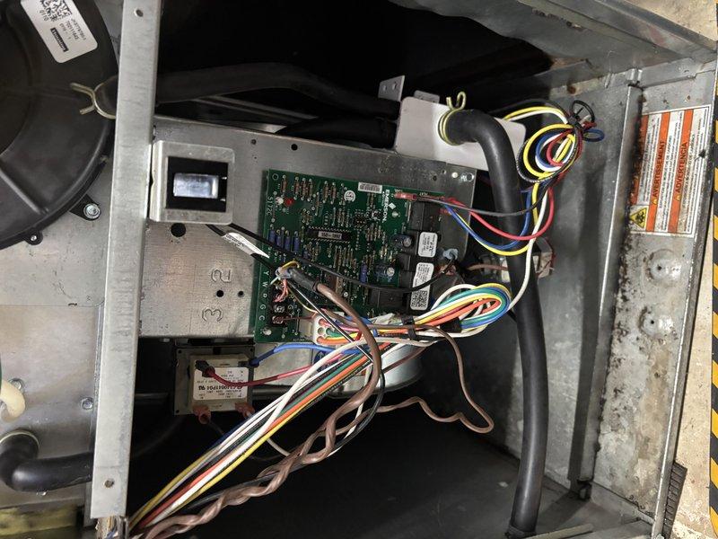 Completed QUOTR-quoted repair involving blower motor and capacitor replacement on HVAC system. Accessed unit interior, removed failed blower motor assembly and defective capacitor, installed new components, verified proper electrical connections to control board, and tested system operation to confirm restored functionality.