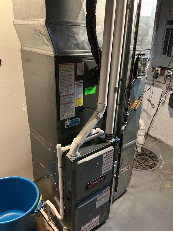 Completed annual cooling system maintenance and inspection on residential HVAC system. Performed comprehensive tune-up including filter check, refrigerant level verification, electrical connection inspection, and condensate drain evaluation. System operational and running efficiently with no issues identified during service visit.