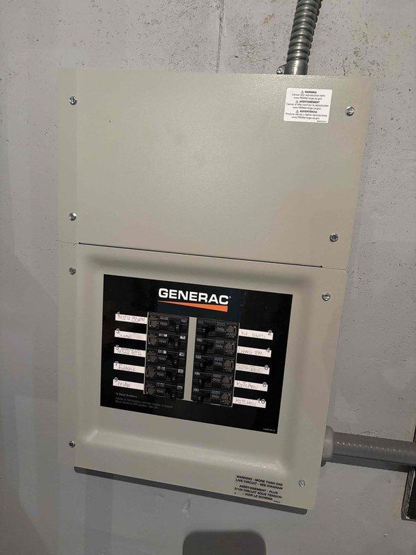 Performed comprehensive tune-up on Generac air-cooled generator experiencing automatic start/stop failure following recent storm event. Unit required manual starting and failed to shut down automatically, indicating control system malfunction. Inspected transfer switch panel, evaluated control circuitry, and assessed generator mechanical components to diagnose intermittent operation issues.