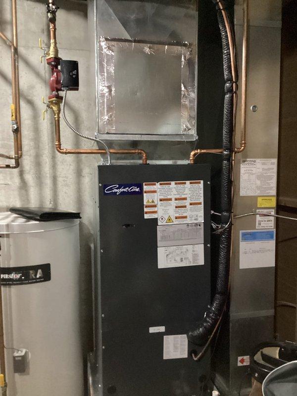 Responded to service call for Carrier air handler unit producing excessive noise. Upon inspection, identified issue originating from evaporator coil assembly and blower compartment. Examined copper refrigerant lines, connections, and electrical components within the unit. Verified proper operation of control systems and safety switches. Inspected ductwork connections and plenum assembly for secure mounting and potential vibration sources. Addressed noise concern and confirmed system returned to normal quiet operation. Unit tested and verified functioning within manufacturer specifications.