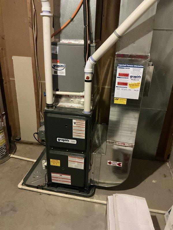 Performed AC tune-up on residential split system with Granpids furnace and outdoor condenser unit. During inspection, identified near-failed run capacitor on condensing unit, indicating imminent system failure risk. Advised client that existing equipment reliability is compromised due to age and component wear. Provided estimate for complete system replacement and discussed financing options to address equipment concerns.