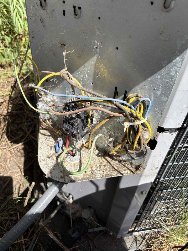 Responded to no cooling complaint on residential HVAC system. Upon arrival, confirmed outdoor condensing unit was not operating while indoor air handler was circulating air through vents. Inspected outdoor unit and found failed dual run capacitor preventing compressor and condenser fan motor from starting. Capacitor showed visible signs of deterioration and tested out of specification. Replaced defective capacitor with proper OEM replacement rated for system requirements. Verified all electrical connections were secure at contactor and capacitor terminals. Cycled system through complete cooling operation and confirmed compressor and condenser fan motor both energized properly. System now cooling effectively with normal temperature split across evaporator coil.