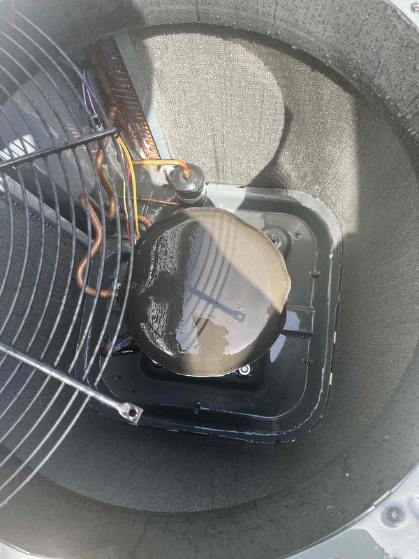 Completed comprehensive ASTU-AC Super Tune-up on residential cooling system. Performed full system inspection including thermostat functionality check (Emerson programmable unit operating at 79°F with 71°F setpoint), verified proper cooling cycle operation, and inspected outdoor condenser unit. Cleaned condenser coil, checked refrigerant lines for proper insulation and connections, verified fan motor operation, and confirmed system is cooling efficiently with no issues identified.