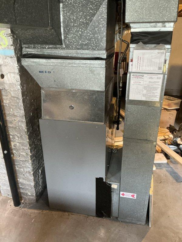 Completed estimate for air conditioning system addition to existing residential HVAC installation. Evaluated current furnace and air handler setup in basement mechanical room, documented existing electrical panel capacity and circuit availability for new AC unit integration. Assessed refrigerant line routing requirements and confirmed adequate space for outdoor condenser placement and connection to indoor equipment.
