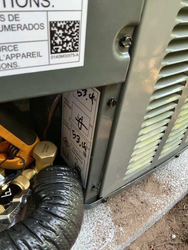 Successfully completed full AC system replacement. Removed existing outdoor condensing unit and installed new unit on existing concrete pad. Connected refrigerant lines, electrical service, and condensate drain. Evacuated system, charged with proper refrigerant levels, and verified operational pressures and temperatures. System tested and confirmed cooling properly with all safety controls functioning as designed.