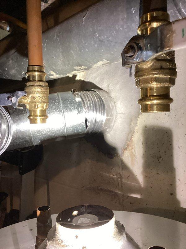 Responded to water heater leak on 50-gallon Bradford White unit. Upon arrival, found water heater already shut off by customer. Performed visual inspection of unit and surrounding plumbing connections, documenting condition with photos. Identified active leak and confirmed unit requires replacement. Verified shutoff valves are functioning properly to prevent further water damage until new installation can be scheduled.