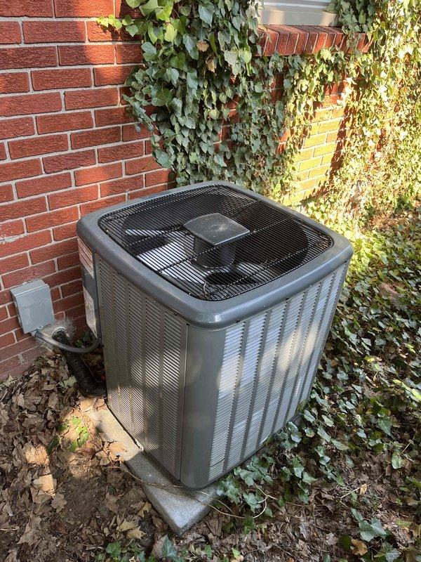 Completed annual cooling maintenance and tune-up on residential air conditioning system. Outdoor condenser unit inspected and found in good operating condition with proper airflow through coils. Ecobee smart thermostat verified functioning correctly in cooling mode, maintaining setpoint of 74°F with current indoor temperature reading of 77°F. All system components operational with no deficiencies noted at time of service.