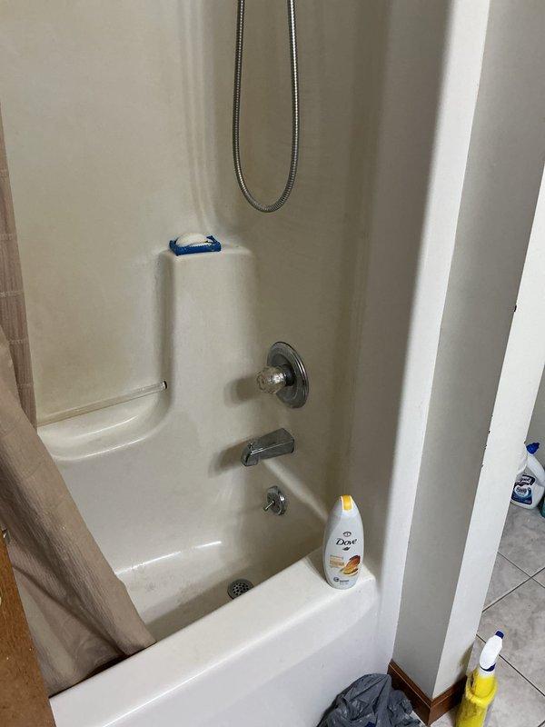 Replaced shower trim kit and drain/overflow covers in one bathroom shower, with materials picked up from Home Depot per specifications. Installed five lavatory faucets and one kitchen faucet using customer-supplied fixtures throughout the residence.