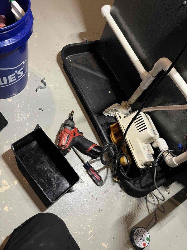 Completed annual cooling maintenance on a 13-year-old EnergiAir system (2015 model). Serviced condensate pump and drain pan assembly, clearing drainage lines and testing pump operation to ensure proper condensate removal. Performed standard tune-up procedures including system inspection and cleaning of critical components.