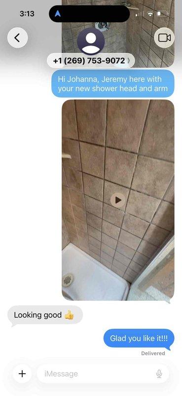 Responded to service call regarding incorrectly installed showerhead that rendered the shower unusable. Removed the previously installed incorrect unit and replaced it with the proper Delta showerhead and shower arm assembly as specified by the client. Verified proper installation, tested water flow and functionality, and confirmed client satisfaction with the completed installation.