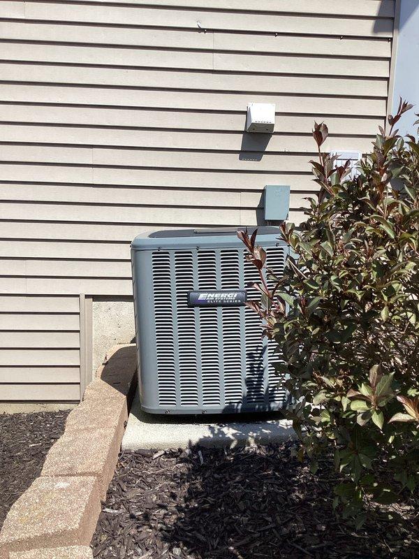 Completed annual cooling maintenance on American Standard condenser unit. Upon inspection, found the outdoor unit sitting at an angle on the concrete pad, not level as required for proper operation and longevity. Performed standard AC tune-up procedures including system inspection, cleaning, and operational testing. Documented the unlevel installation condition with photographs for customer records. Unit is a 2021 EnergiAir model approximately 10 years into its service life. Recommend leveling the condenser unit to prevent compressor damage, refrigerant migration issues, and premature component failure.