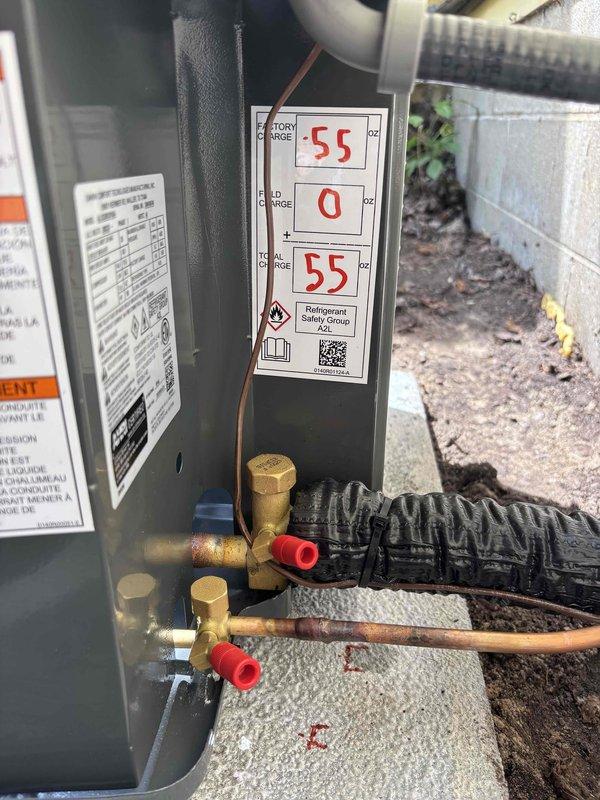 Completed full air conditioning system replacement including outdoor condensing unit and associated refrigerant line connections. Installed new AC unit on exterior concrete pad with proper refrigerant line routing, electrical connections, and condensate drainage. System was pressure tested, evacuated, charged to manufacturer specifications, and verified operational with all safety controls functioning properly.