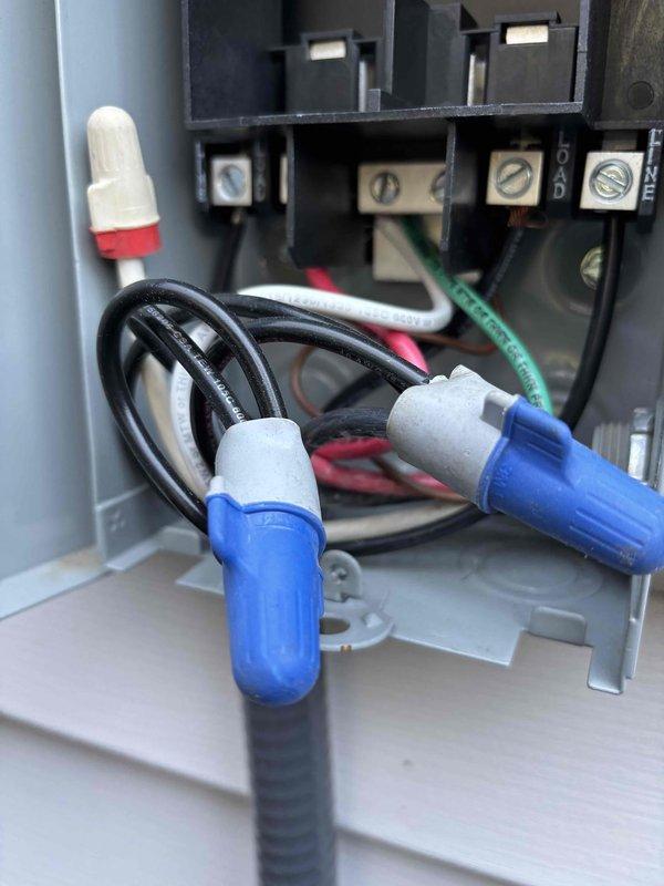 Responded to no cooling call where furnace blower was operating but outdoor unit failed to run. Upon inspection, discovered faulty contactor in outdoor disconnect preventing compressor operation. Tested voltage at terminal blocks and confirmed power supply to unit. Replaced defective contactor, verified proper electrical connections at both indoor control panel and outdoor disconnect box, and restored system to normal cooling operation. All wiring connections secured and tested for proper voltage and amperage draw.