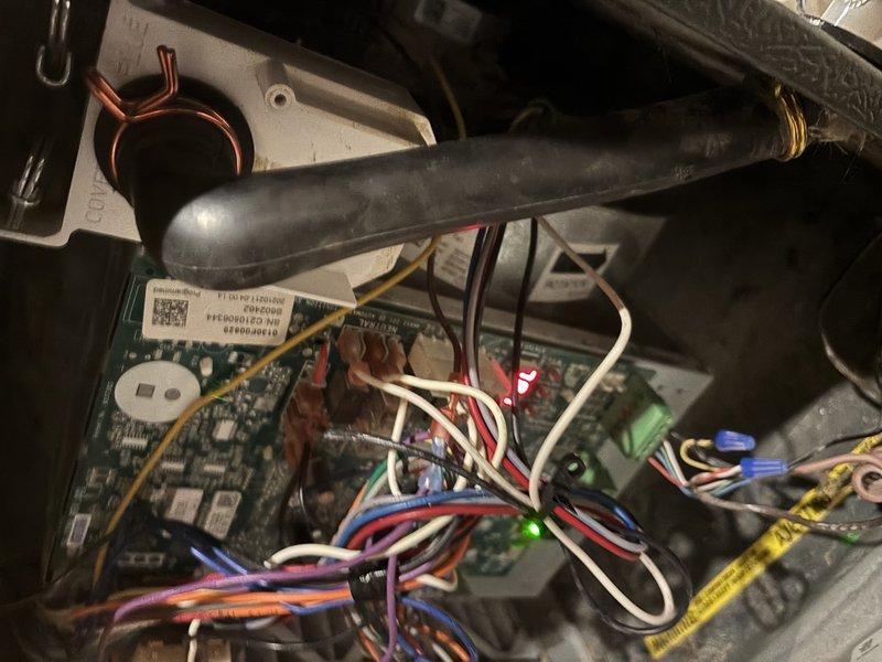 Completed blower motor replacement on residential HVAC system. Removed existing blower assembly, disconnected electrical connections from control board, and installed new blower motor with squirrel cage fan wheel. Verified proper wiring connections, tested motor operation, and confirmed adequate airflow through the system.
