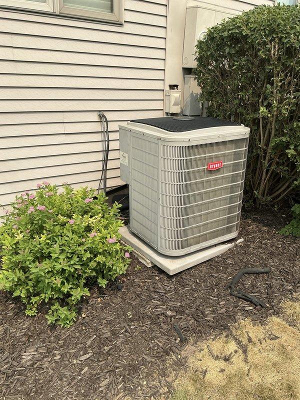 Responded to service call for non-operational air conditioning system at residential property. Upon arrival at 6PM, conducted comprehensive assessment of both indoor and outdoor HVAC components. Inspected Bryant brand condenser unit located on exterior concrete pad, examining refrigerant line connections, electrical components, and overall unit condition. Evaluated indoor furnace and associated mechanical systems in utility room, including ductwork connections, control systems, and auxiliary equipment. Documented equipment conditions through photographic evidence for estimate preparation. Provided customer with detailed estimate for necessary repairs or replacement options to restore cooling system functionality.