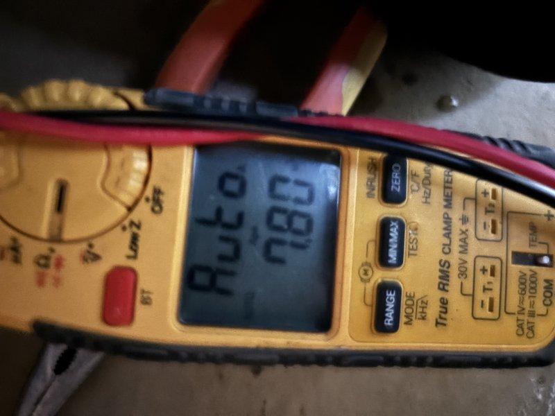 Completed annual cooling maintenance on two Bryant air conditioning systems, ages 24 and 25 years. Performed comprehensive tune-up procedures including electrical testing with clamp meter showing 0.80 AC amp draw, inspected equipment cabinet and surrounding mechanical space, and documented system conditions with photos. Coordinated with American Home Shield warranty for service authorization and scheduled follow-up appointment with client for future maintenance needs.