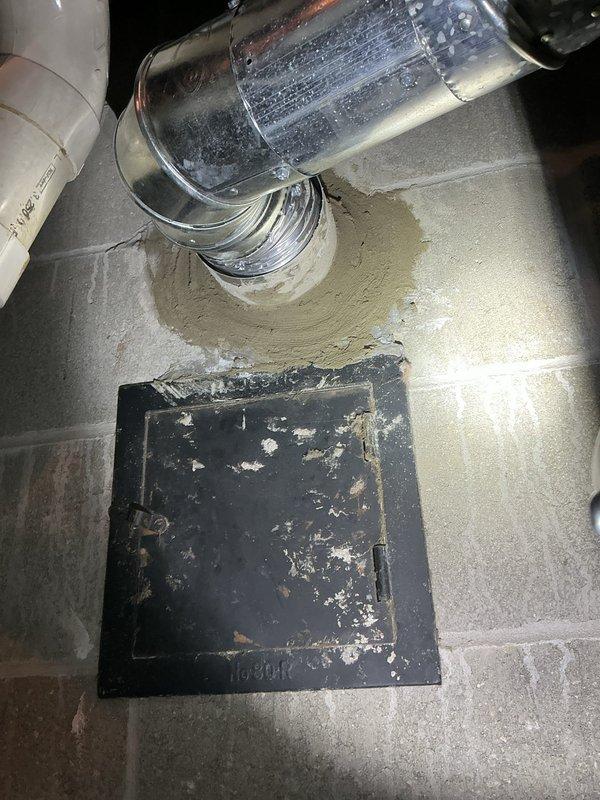 Completed removal of chimney liner from HVAC system as quoted. Disconnected and extracted metallic ductwork components including flexible sections from mechanical room and ceiling space. Verified proper clearance of all liner sections from ventilation system upon completion.