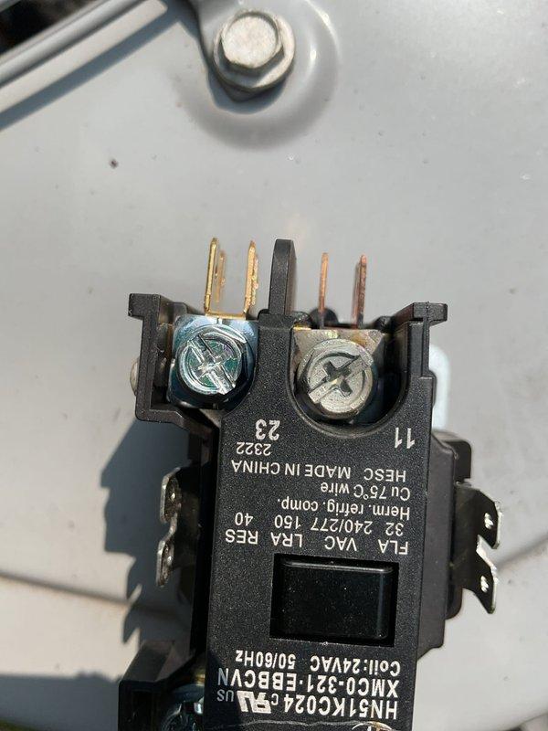 Responded to no cooling call where outdoor fan was running but compressor was not operating. Customer had already cycled breakers with no change in operation. Upon inspection, found failed contactor preventing compressor from engaging. Removed defective contactor, installed replacement unit, and verified proper system operation with compressor and condenser fan running normally.