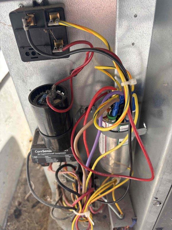 Completed annual cooling maintenance on 8-year-old EnergiAir system with warranty through July 2027. Inspected electrical components including contactors, capacitors, and CoreSense Air-Conditioned Boost Compressor module; checked all wire connections and tested system diagnostics with temperature probe to verify proper operation and cooling performance.