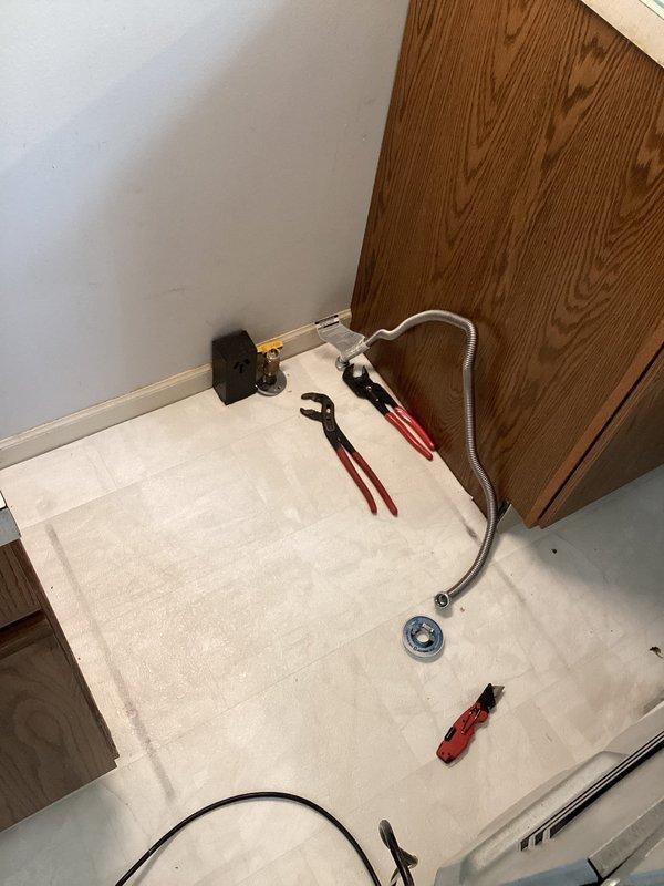 Responded to early availability request to connect gas line to customer's gas stove. Successfully installed and secured gas line connection from existing supply to stove location, tested all fittings for proper seal and leak-free operation, and verified safe operation of appliance upon completion.