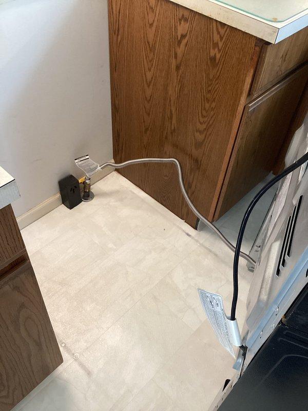 Responded to early availability request to connect gas line to customer's gas stove. Successfully installed and secured gas line connection from existing supply to stove location, tested all fittings for proper seal and leak-free operation, and verified safe operation of appliance upon completion.
