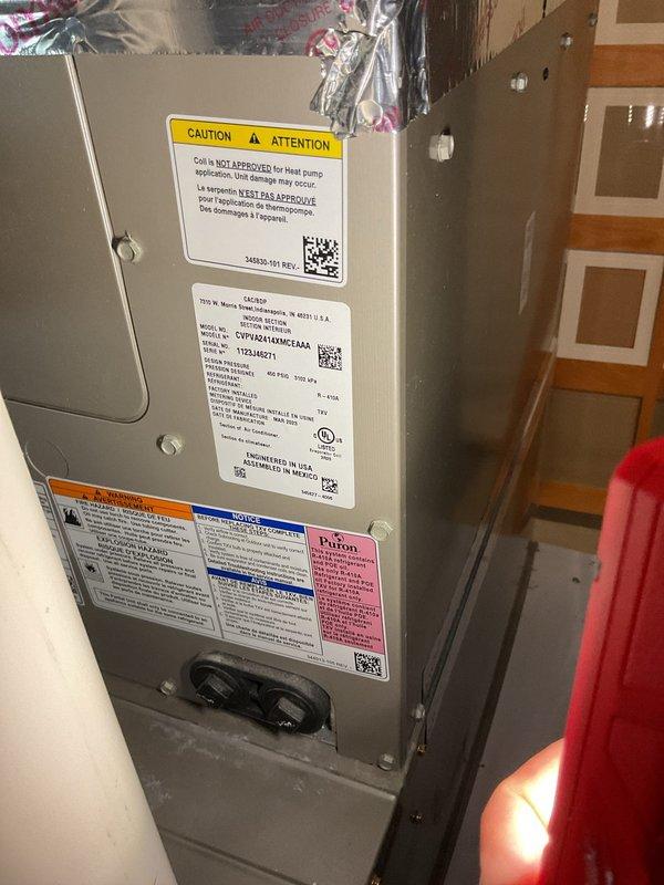Completed annual cooling maintenance on York CVPH1417AXCFCAA heat pump system. Performed comprehensive tune-up including inspection of indoor air handler and outdoor condensing unit, verified proper refrigerant charge and system operation, checked electrical connections and components, and confirmed all safety controls functioning correctly. System operating within manufacturer specifications with no deficiencies noted.